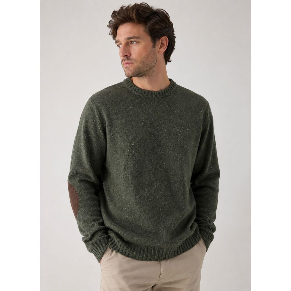 Line Of Trade Corduroy Patches Elbow Patch Sweater Green Men's 2XL